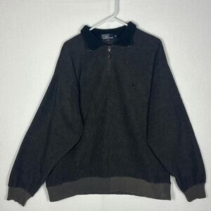 Vintage Polo Ralph Lauren quarter zip gray fleece sweater.